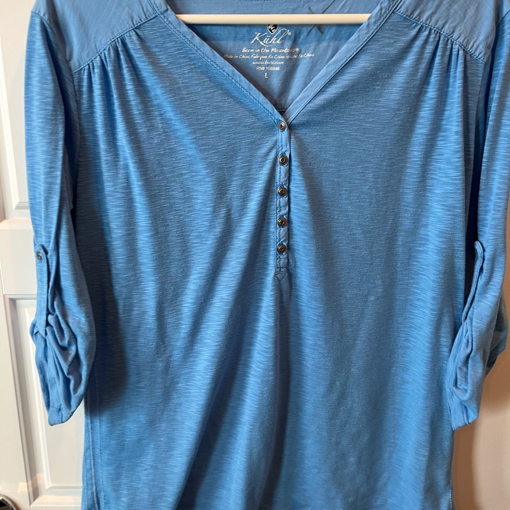 Kuhl Blue Buttoned Relaxed Blouse